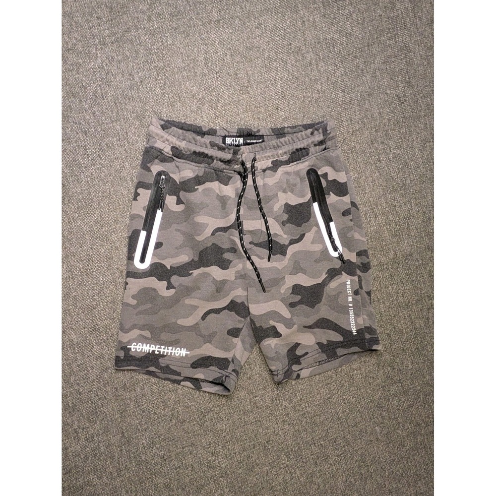 Bklyn Athletics The Jogger Short Mens Small Black Gray‎ Zip Pocket Shorts
